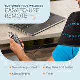 LifePro cinturón junto a una regla para comparar tamaño portátil