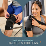 Lifepro en uso sobre rodilla con manos libres y comodidad