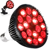 LifePro vista frontal de la lámpara Infraglow con clip, luz roja visible
