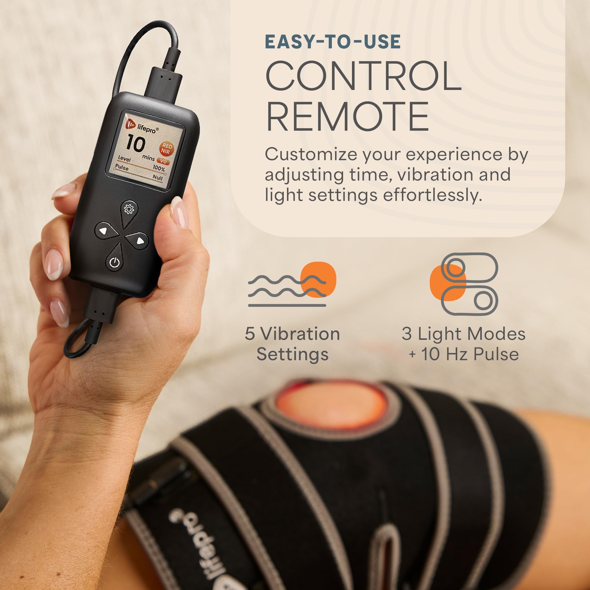 LifePro mando remoto permitiendo control fácil y personalizado