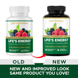 Life's Fortune etiqueta nutricional legible mostrando vitaminas y ausencia de hierro