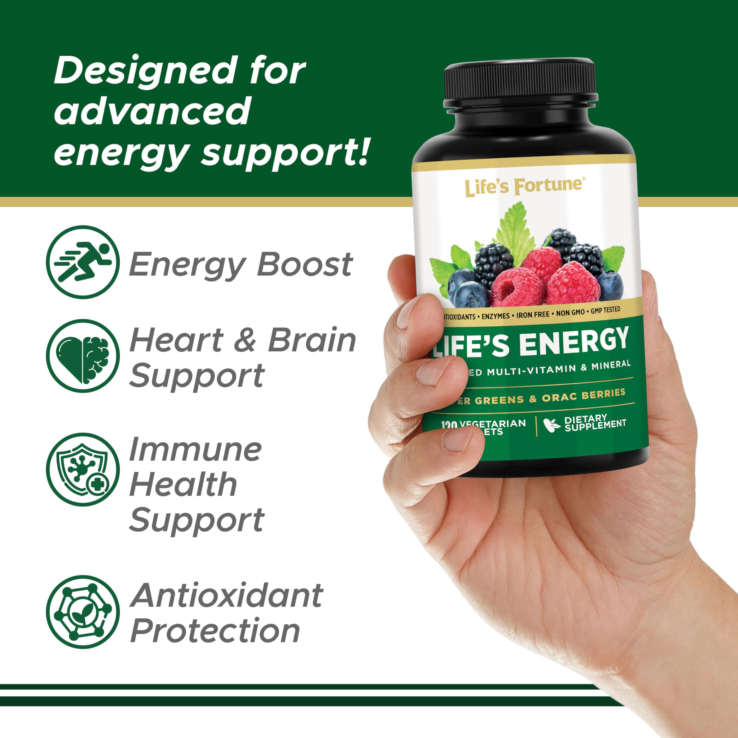 Life's Fortune textura del componente supergreens en polvo con apariencia natural
