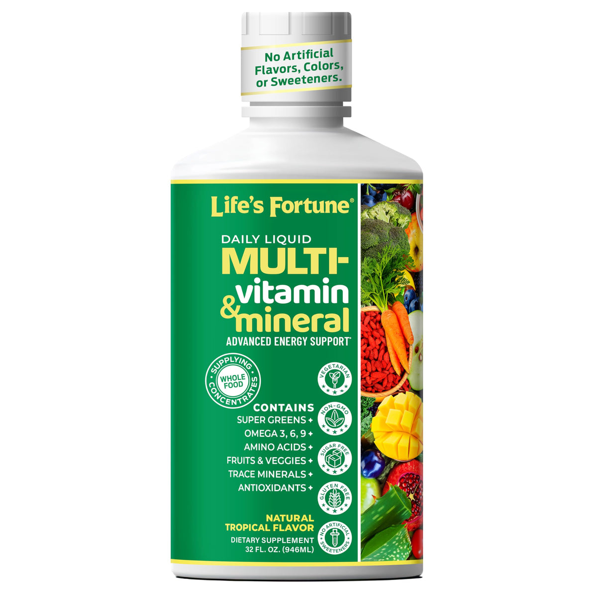 Life's Fortune vista frontal del envase mostrando tamaño y marca, útil para identificación