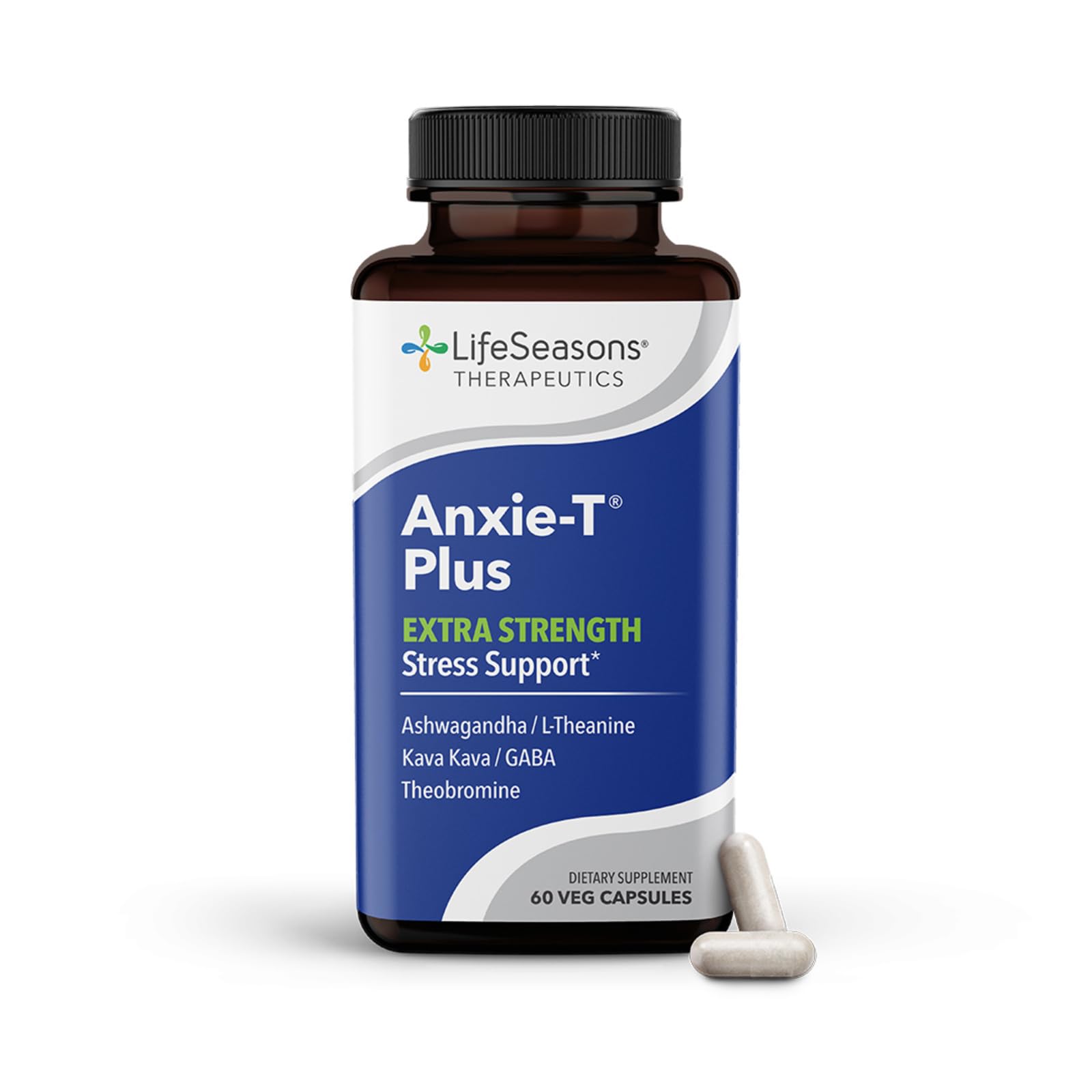 LifeSeasons Anxie-T Plus frente del envase mostrando diseño y beneficios rápidos