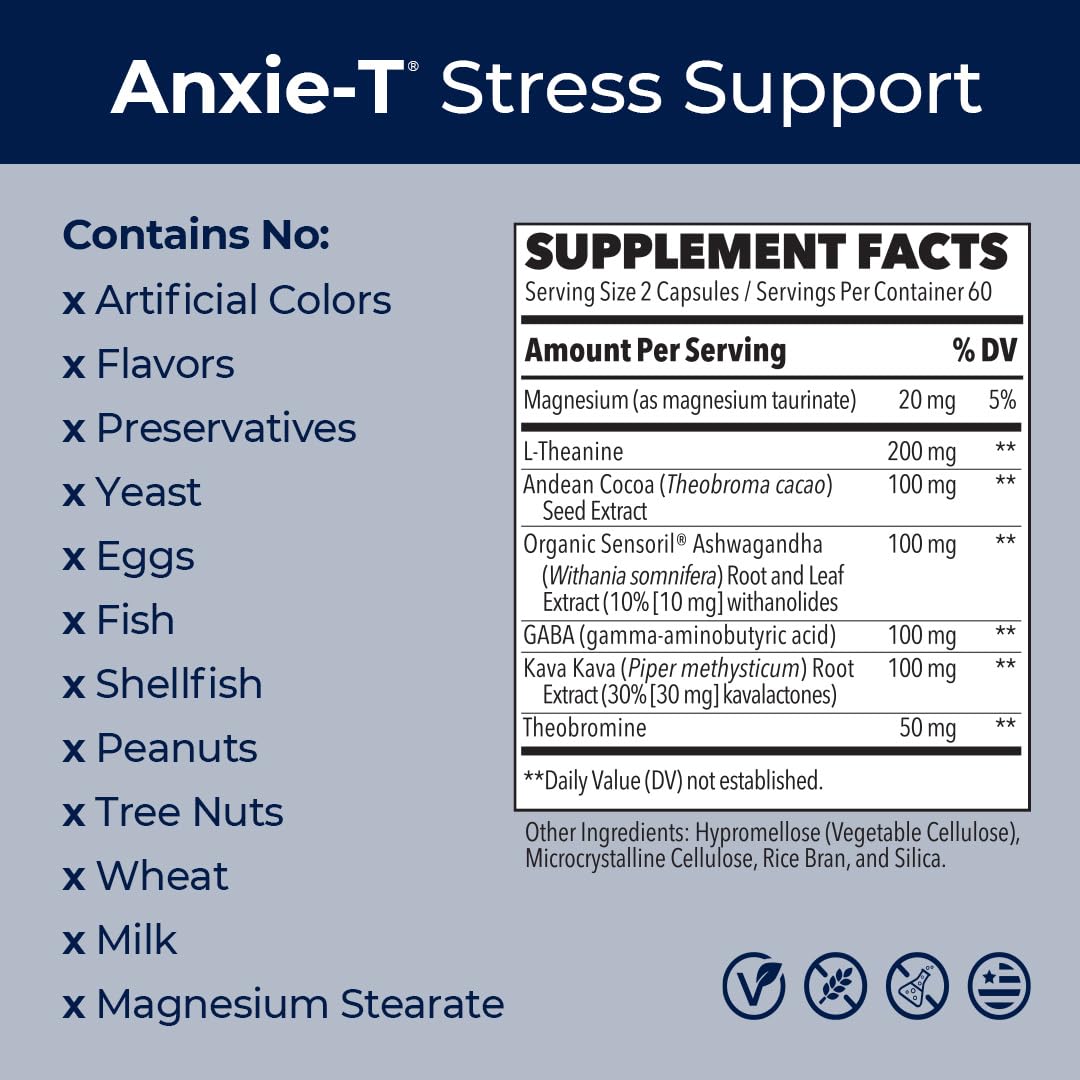 LifeSeasons Anxie-T consumo matutino con vaso de agua para mejor concentración