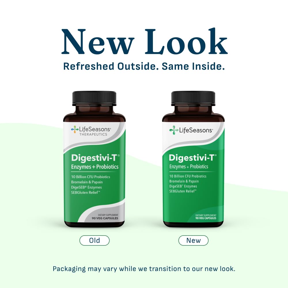 LifeSeasons Digestivi-T etiqueta con lista de ingredientes y beneficios claros