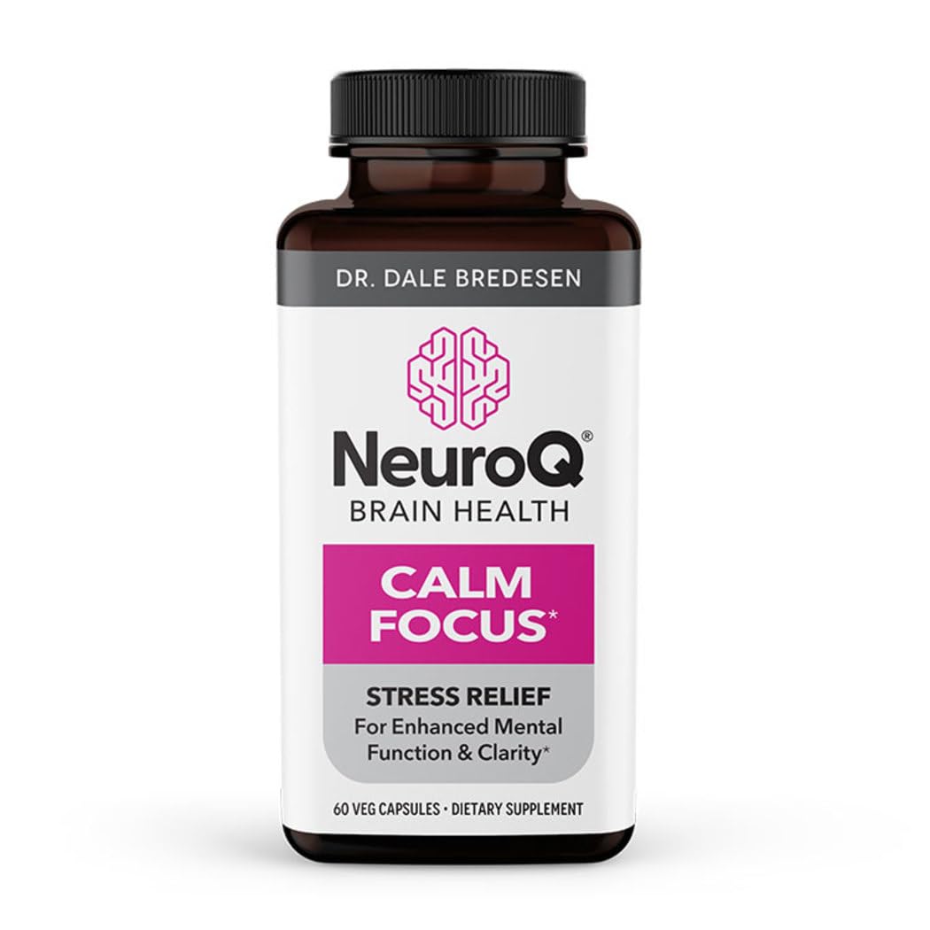 LifeSeasons envase frontal de NeuroQ Calm Focus mostrando diseño claro y beneficios