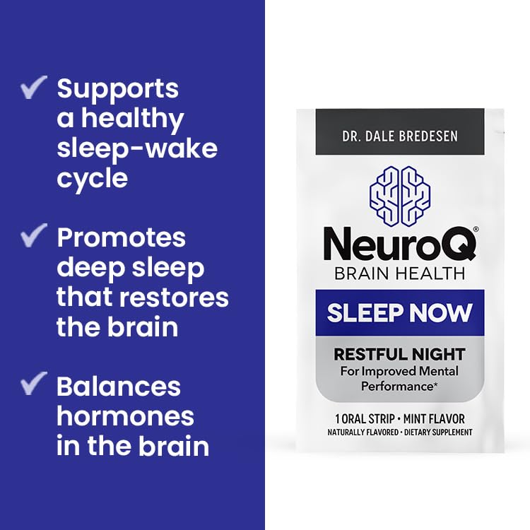 LifeSeasons NeuroQ Sleep Now detalle de la textura de la tira oral y facilidad de disolución