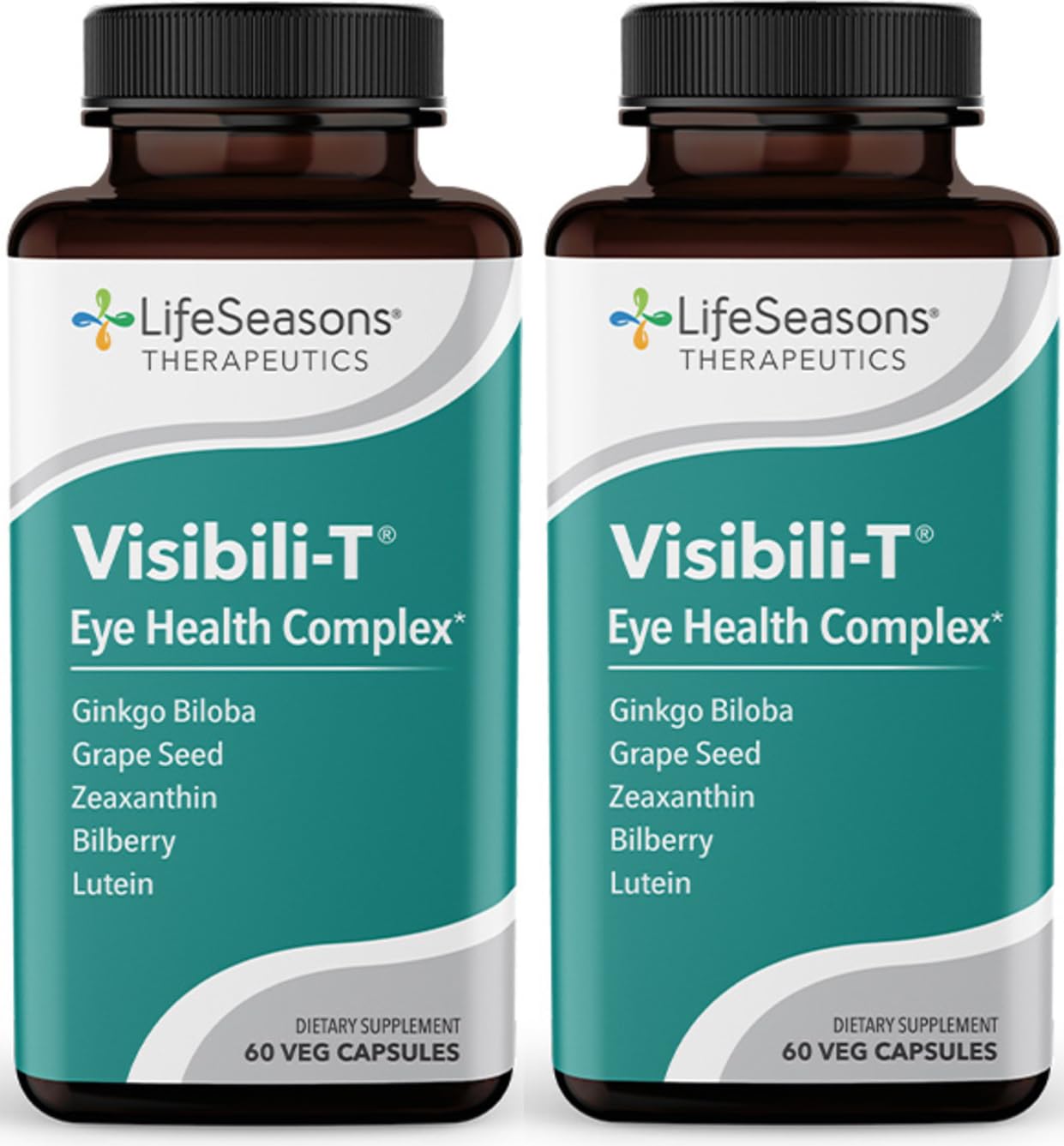 LifeSeasons Visibili-T frontal del frasco mostrando la presentación y beneficios