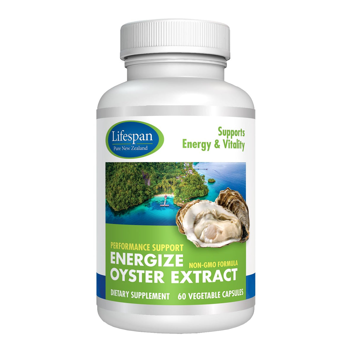 LIFESPAN PURE NEW ZEALAND frasco frontal mostrando diseño y cantidad