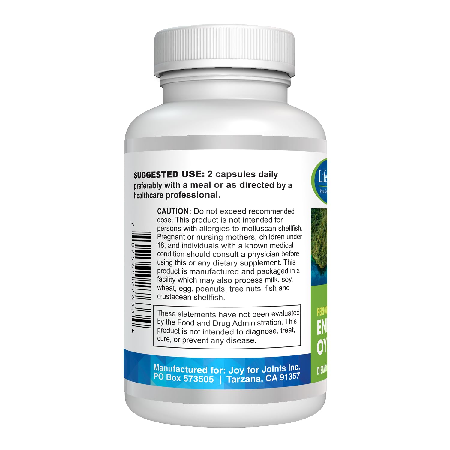 LIFESPAN PURE NEW ZEALAND imagen de ostras ilustrando origen natural del extracto