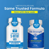LifeStrength cápsulas junto a una regla para comparar escala visual