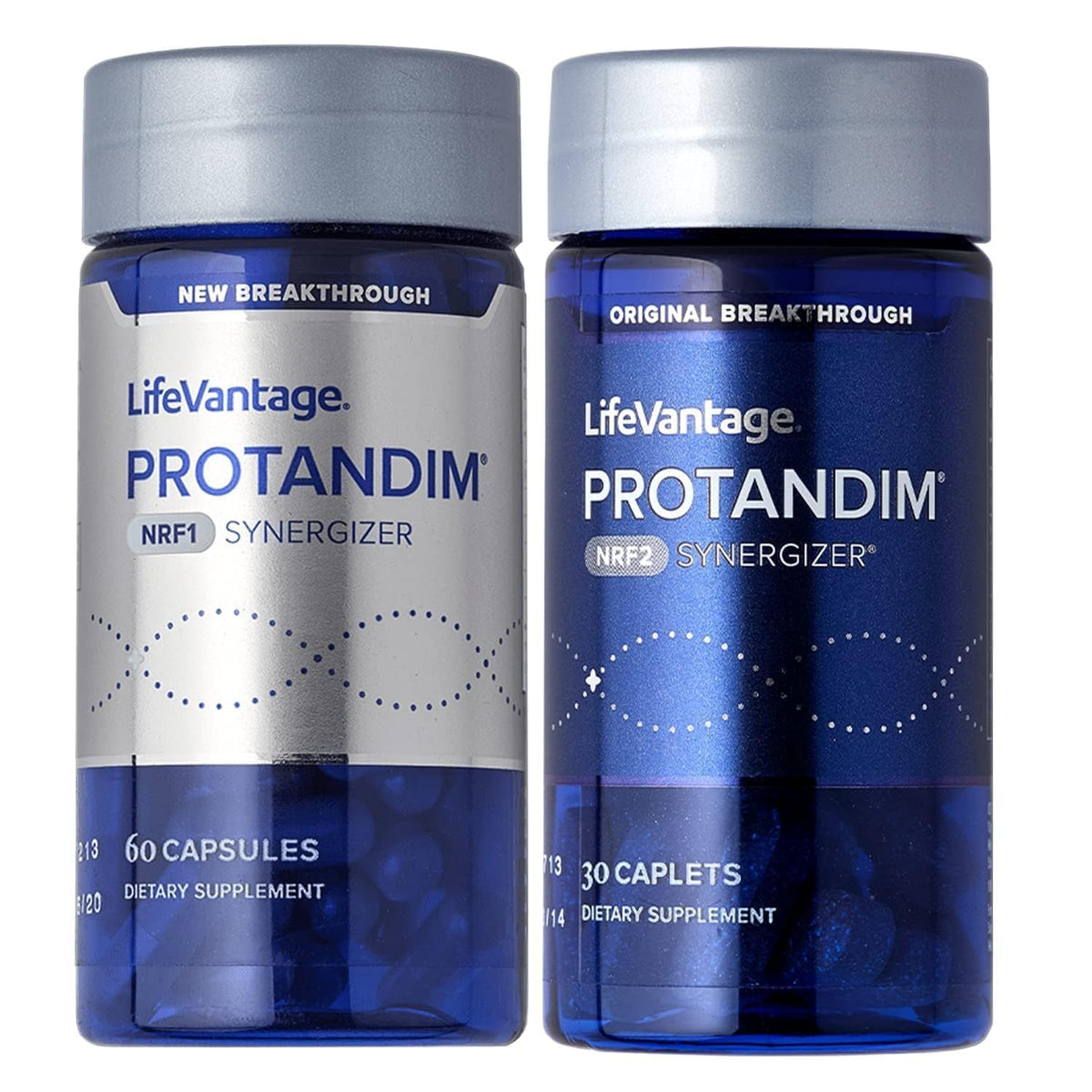 LifeVantage Dual Synergizer frontal mostrando envases y beneficios energéticos