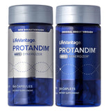 LifeVantage Dual Synergizer frontal mostrando envases y beneficios energéticos