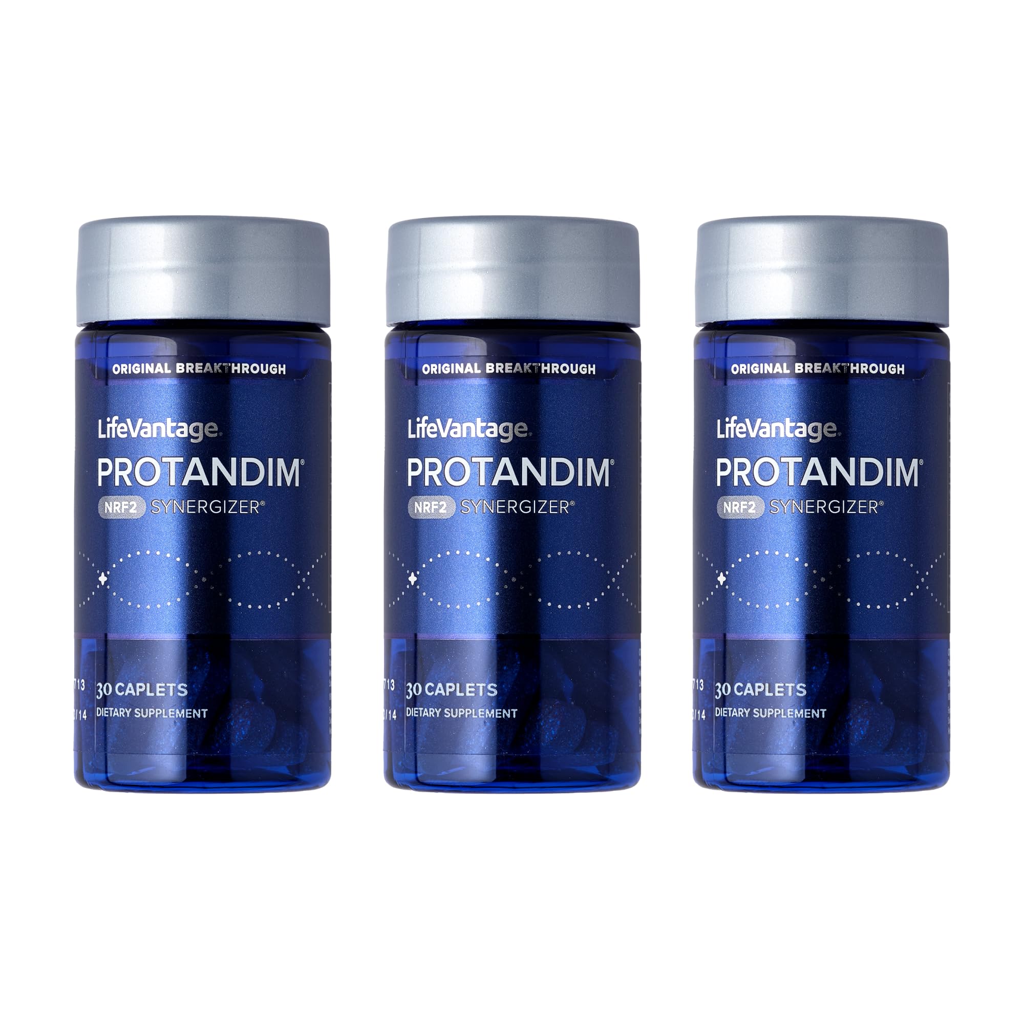 LifeVantage frasco Protandim Nrf2 frontal mostrando envase y cápsulas