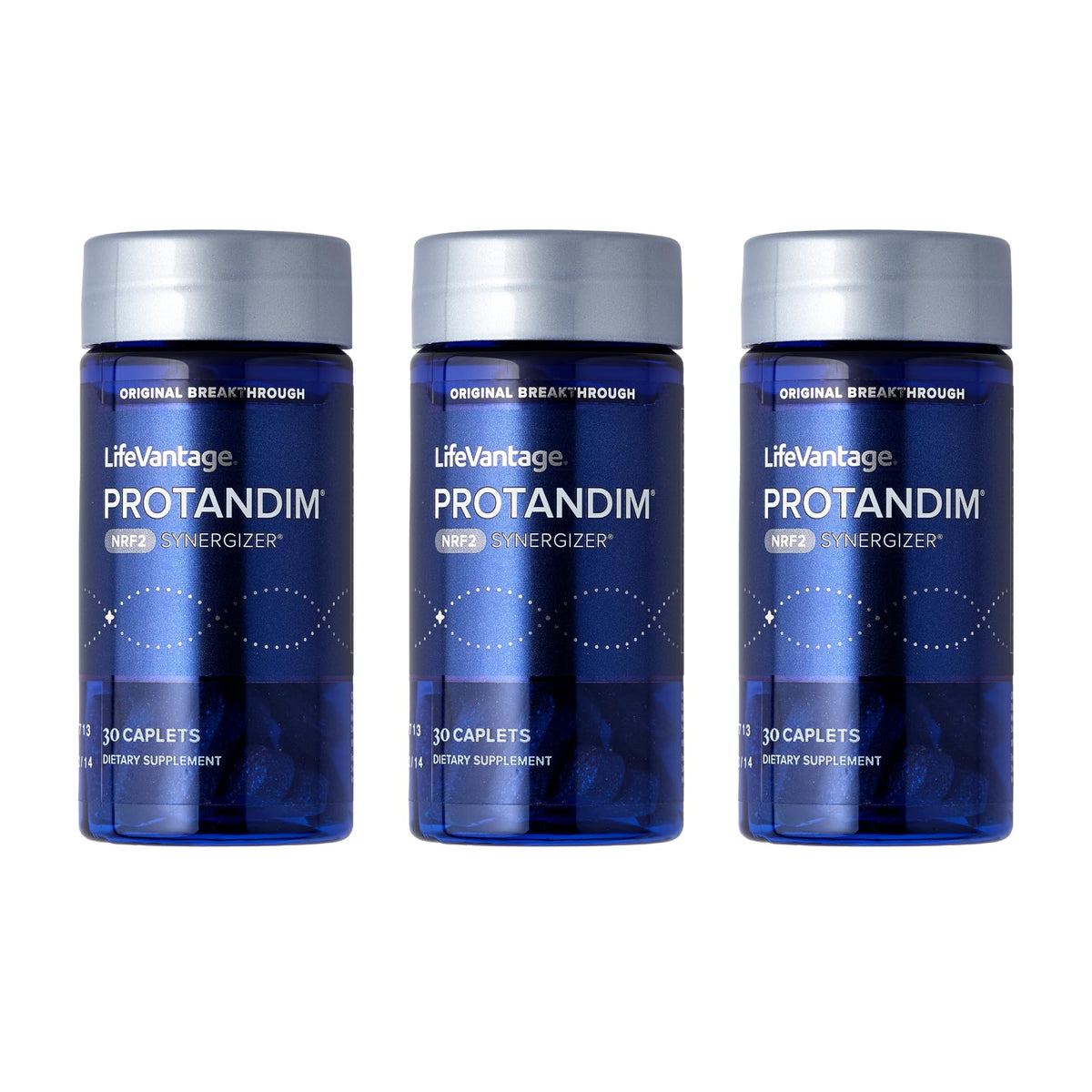 LifeVantage frasco Protandim Nrf2 frontal mostrando envase y cápsulas