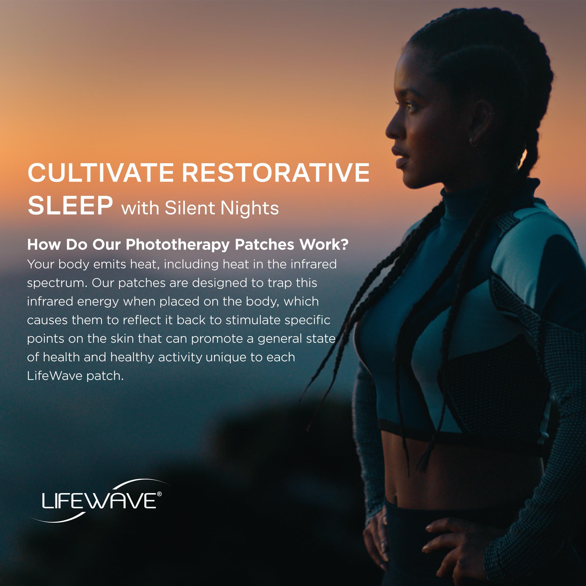 LifeWave primer plano de parche que muestra su textura y superficie reflectante