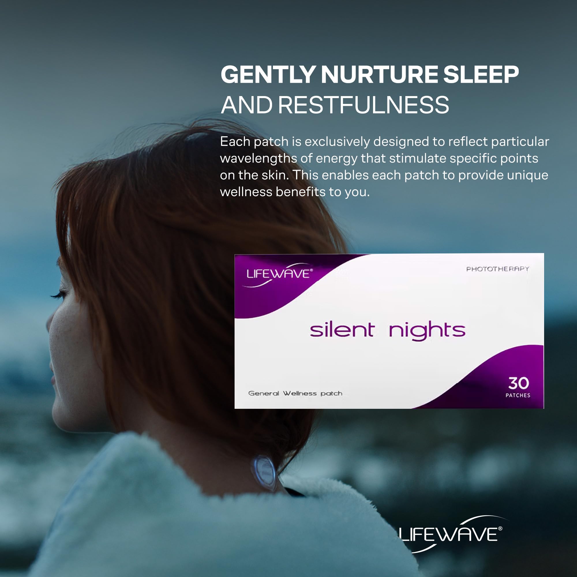 LifeWave detalle de etiqueta con información de patente y tecnología