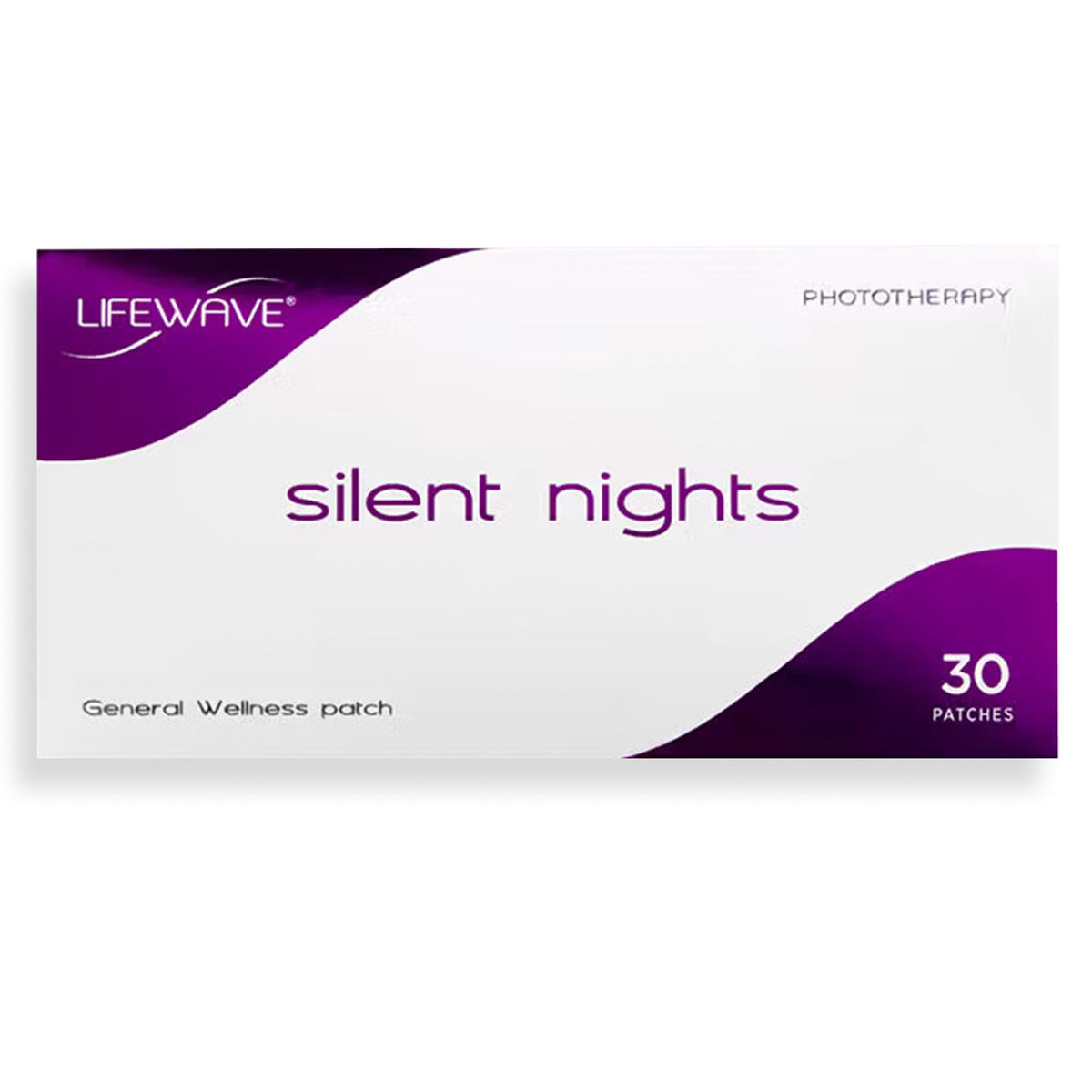 LifeWave paquete frontal mostrando 30 parches para descanso más reparador