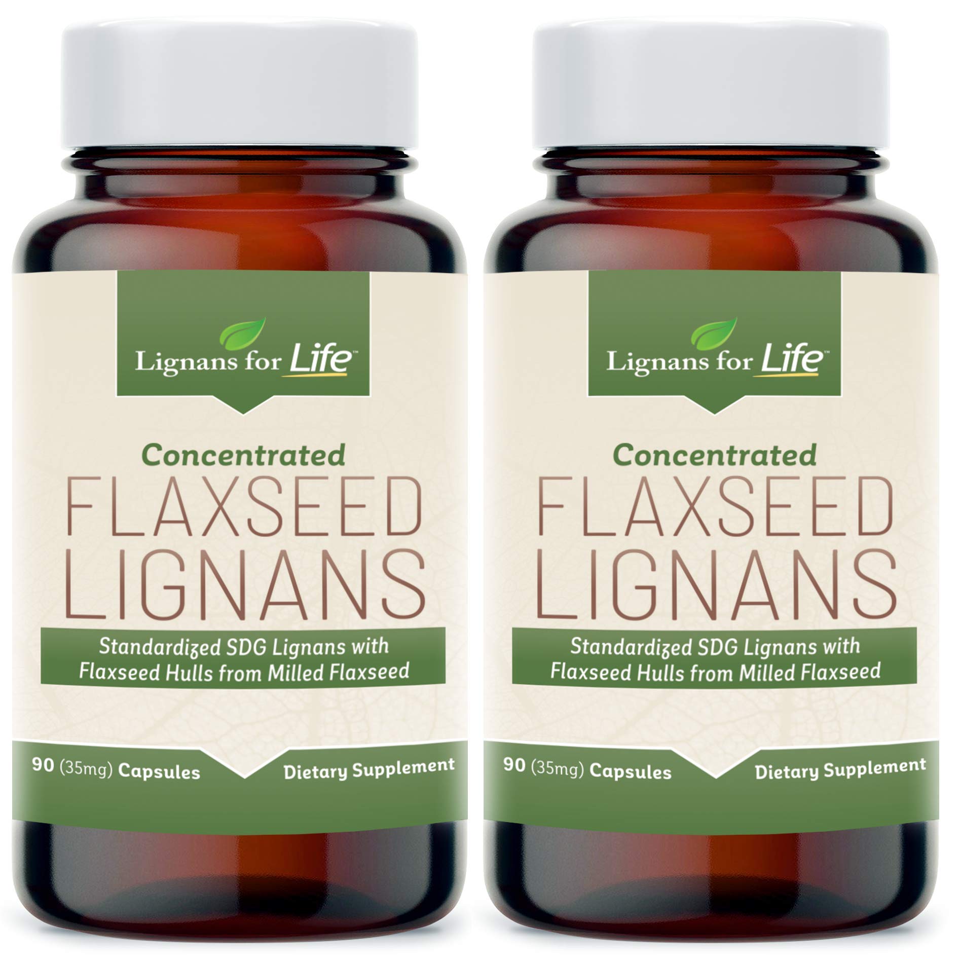 Lignans For Life frasco frontal mostrando etiqueta y cantidad 90 cápsulas