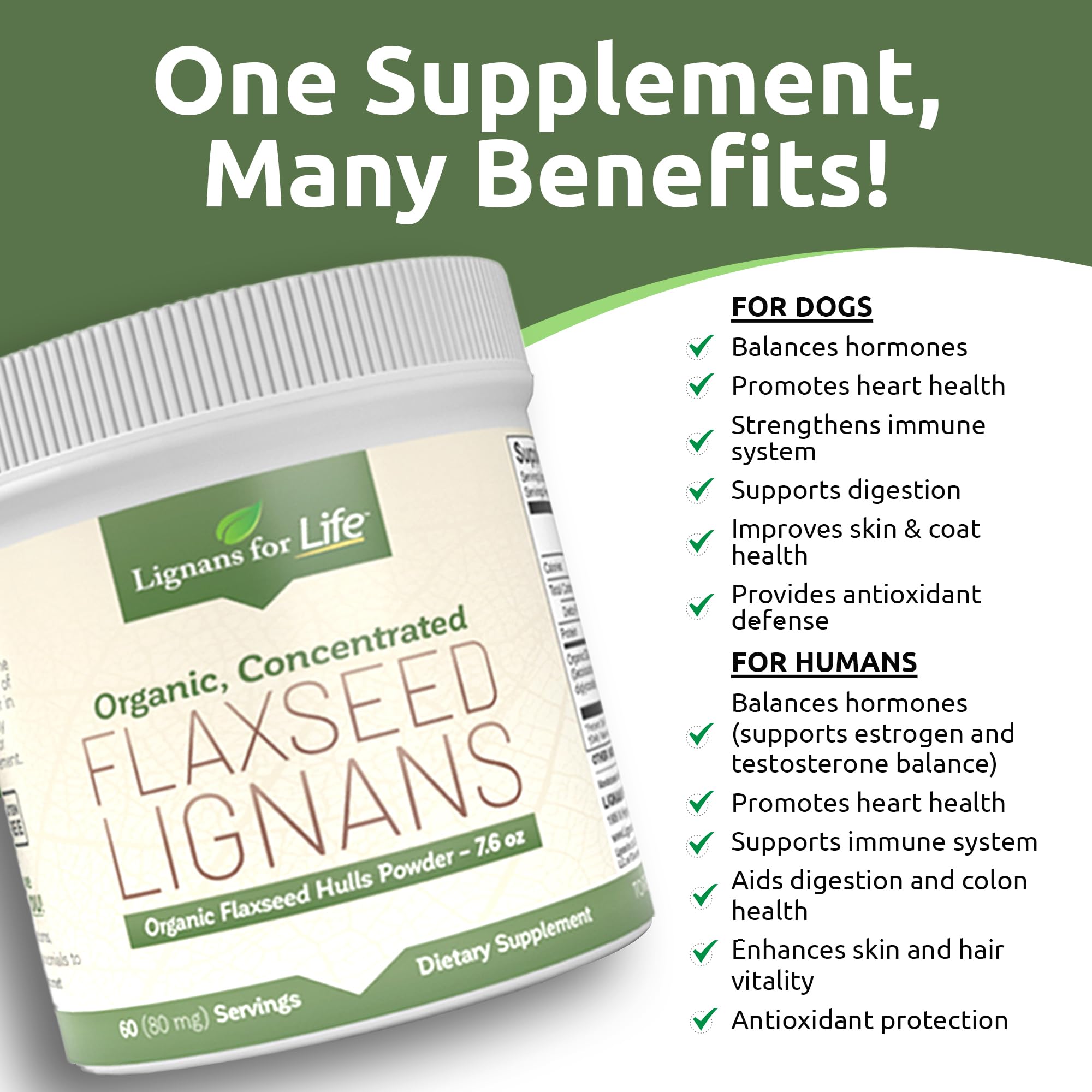 Lignans For Life etiqueta con ingredientes y beneficios para elección informada