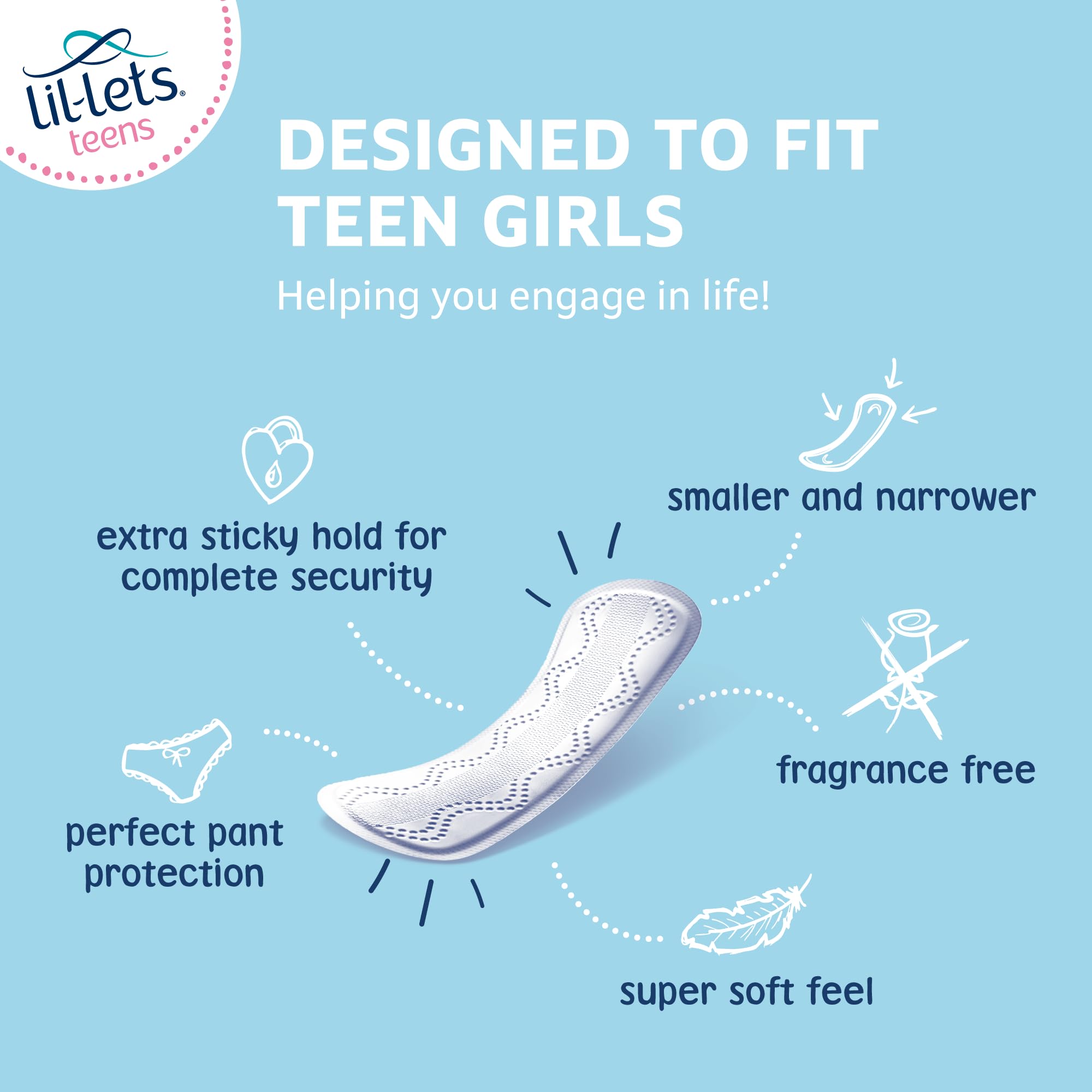 Lil-Lets primer plano de la cubierta suave que evidencia confort para piel sensible