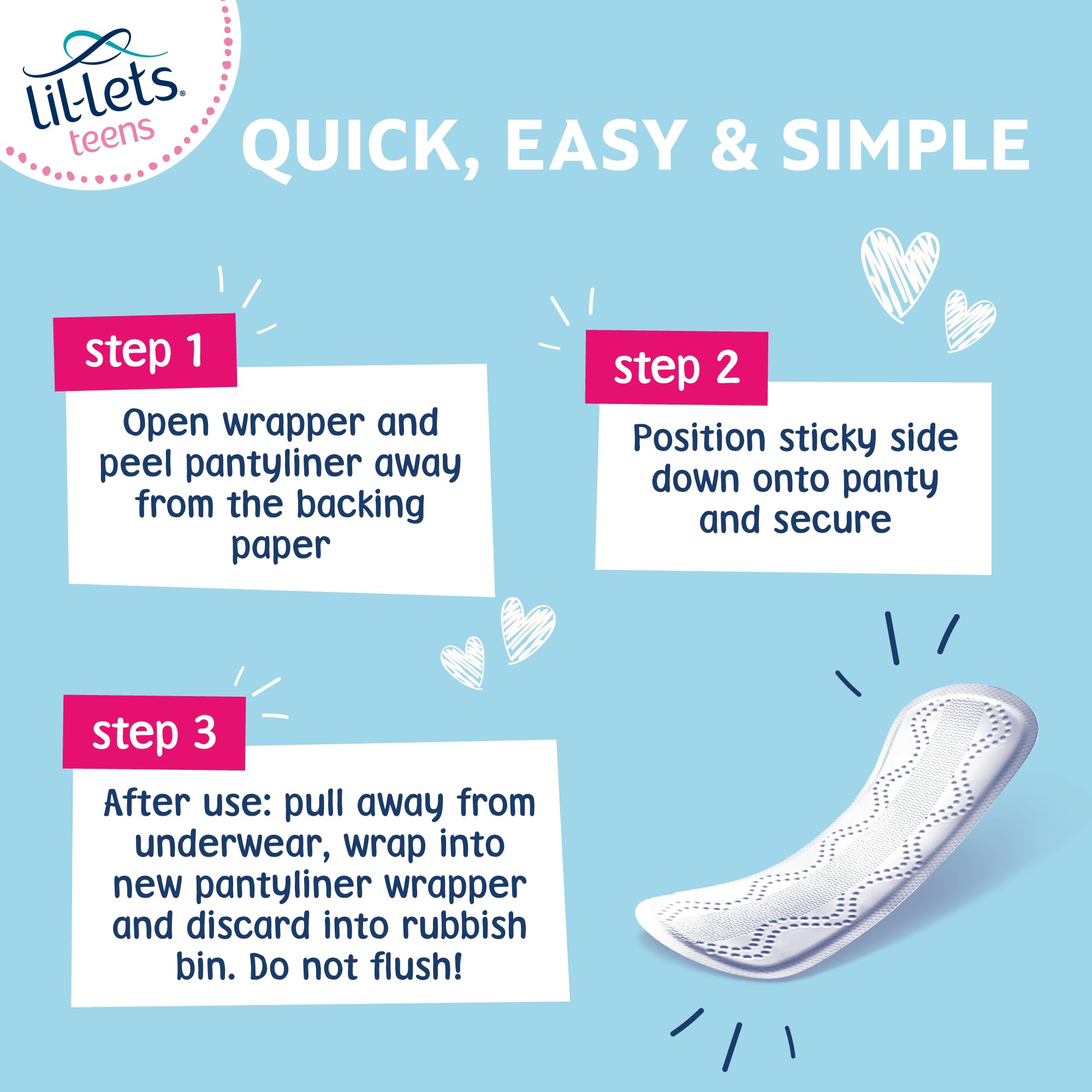 Lil-Lets protector junto a regla para comparar tamaño y discreción en ropa interior