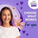 Lil-Lets compresas dentro de mochila juvenil listas para emergencias