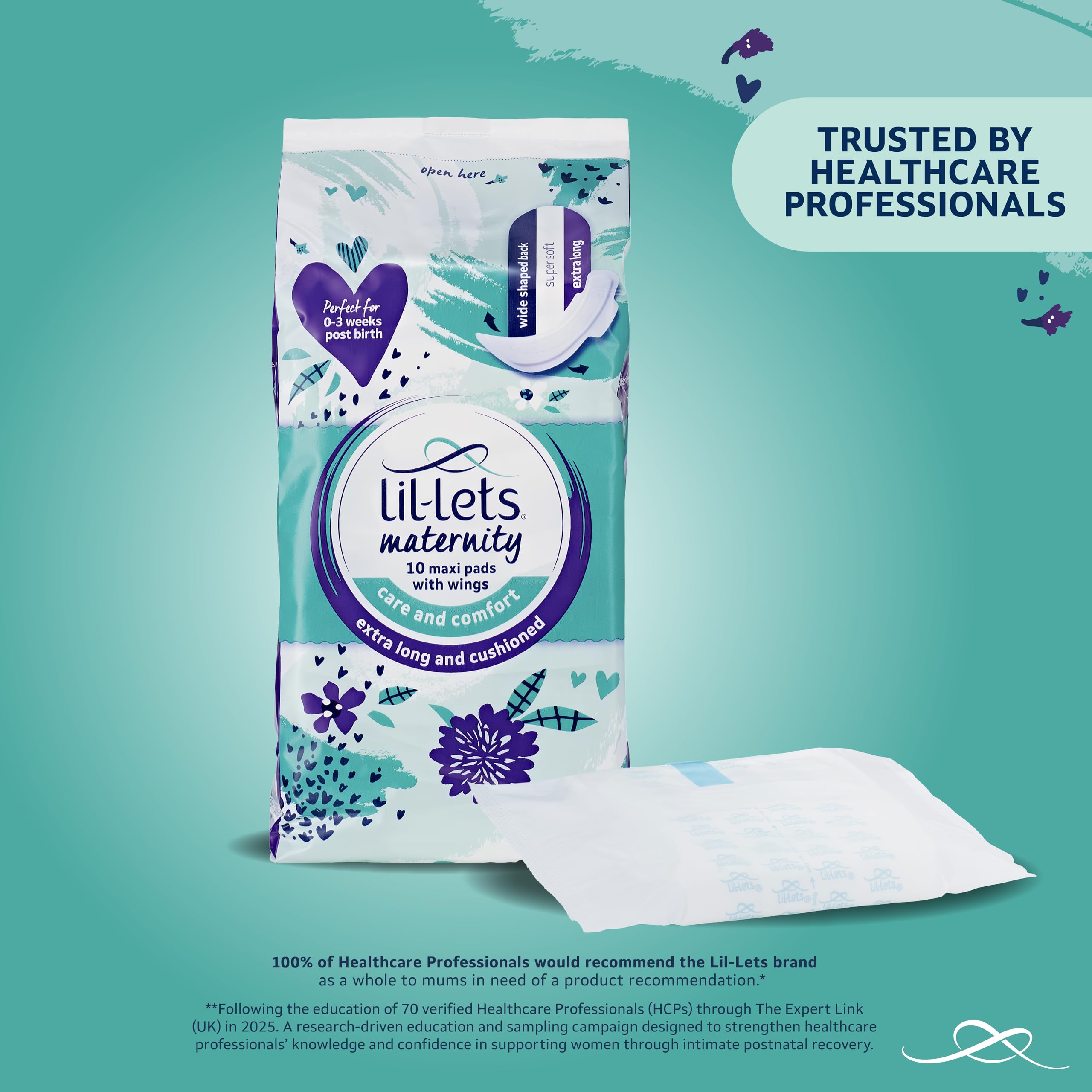 Lil-Lets toalla en uso nocturno para protección durante la noche