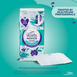 Lil-Lets toalla en uso nocturno para protección durante la noche