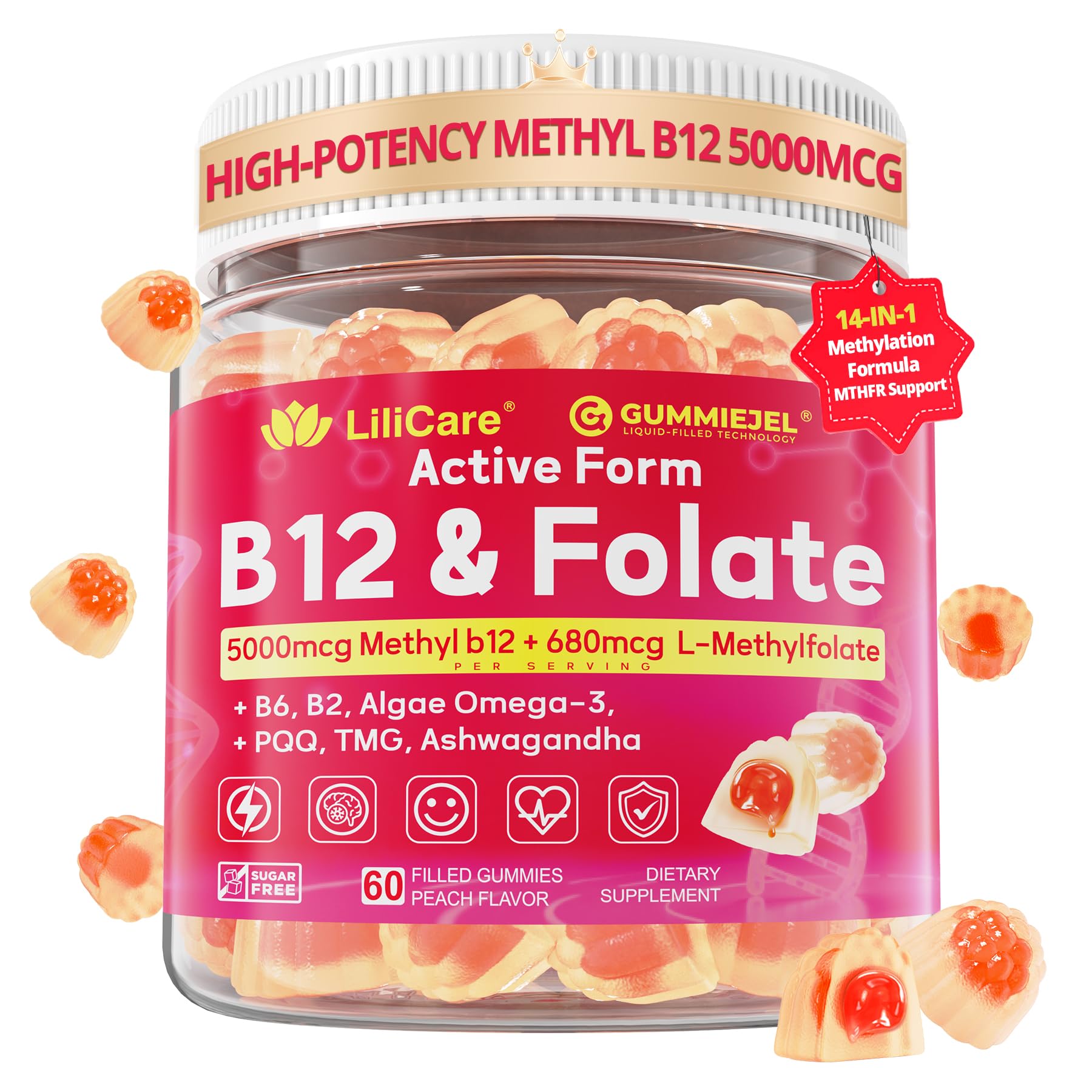 LILICARE frasco frontal mostrando gominolas y etiqueta clara