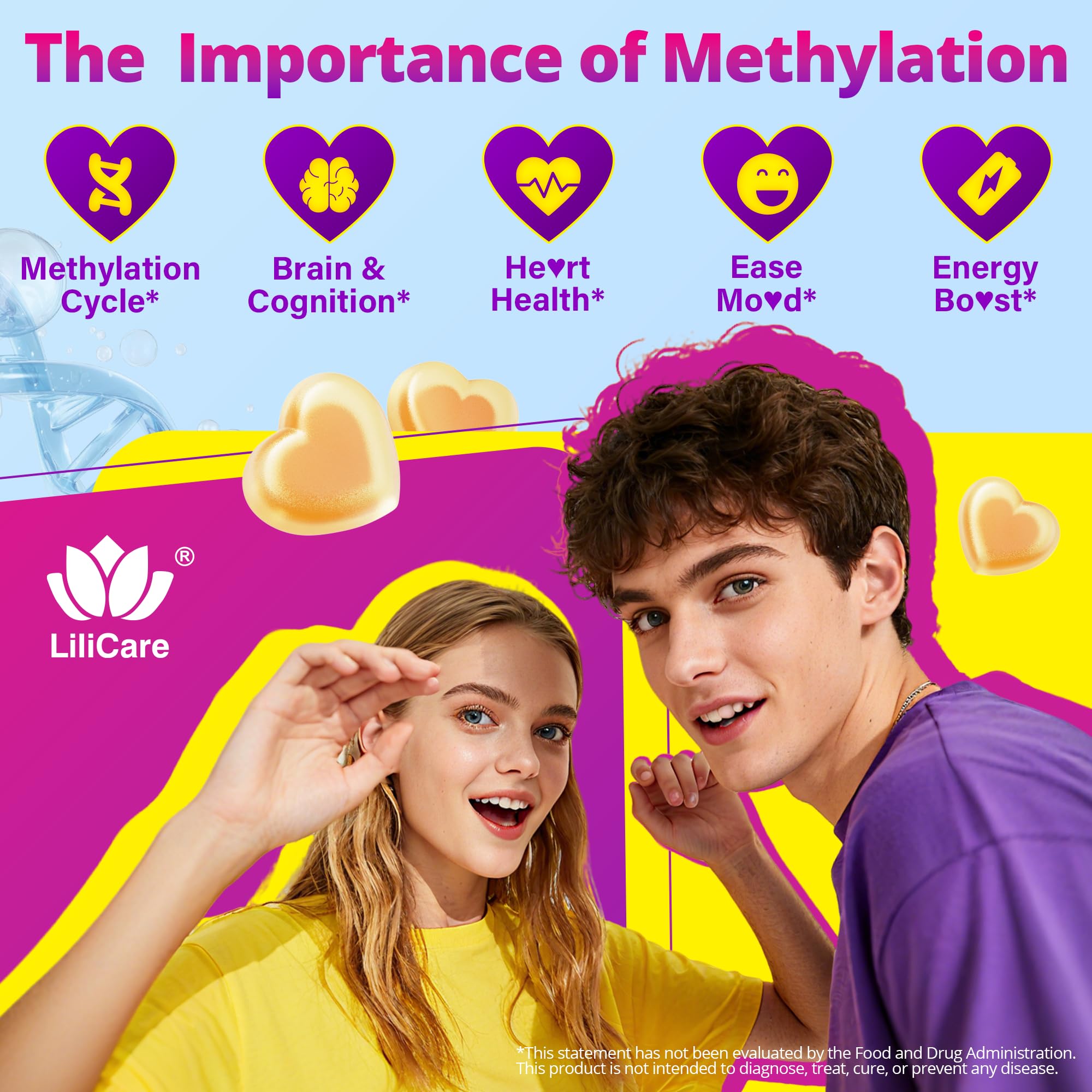 LILICARE frasco abierto con gomitas para facilitar incorporación diaria