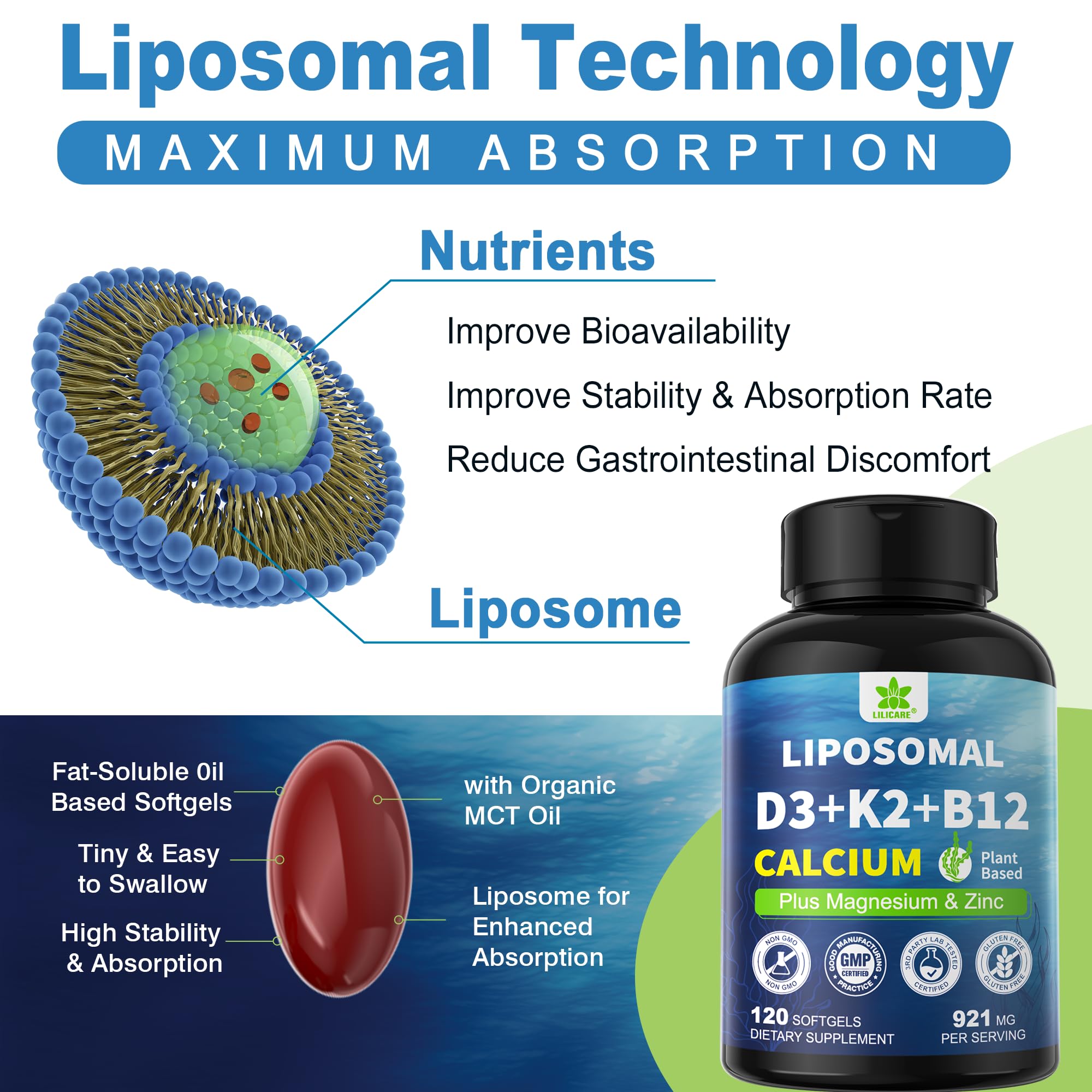 LILICARE textura oleosa liposomal que mejora absorción de vitaminas