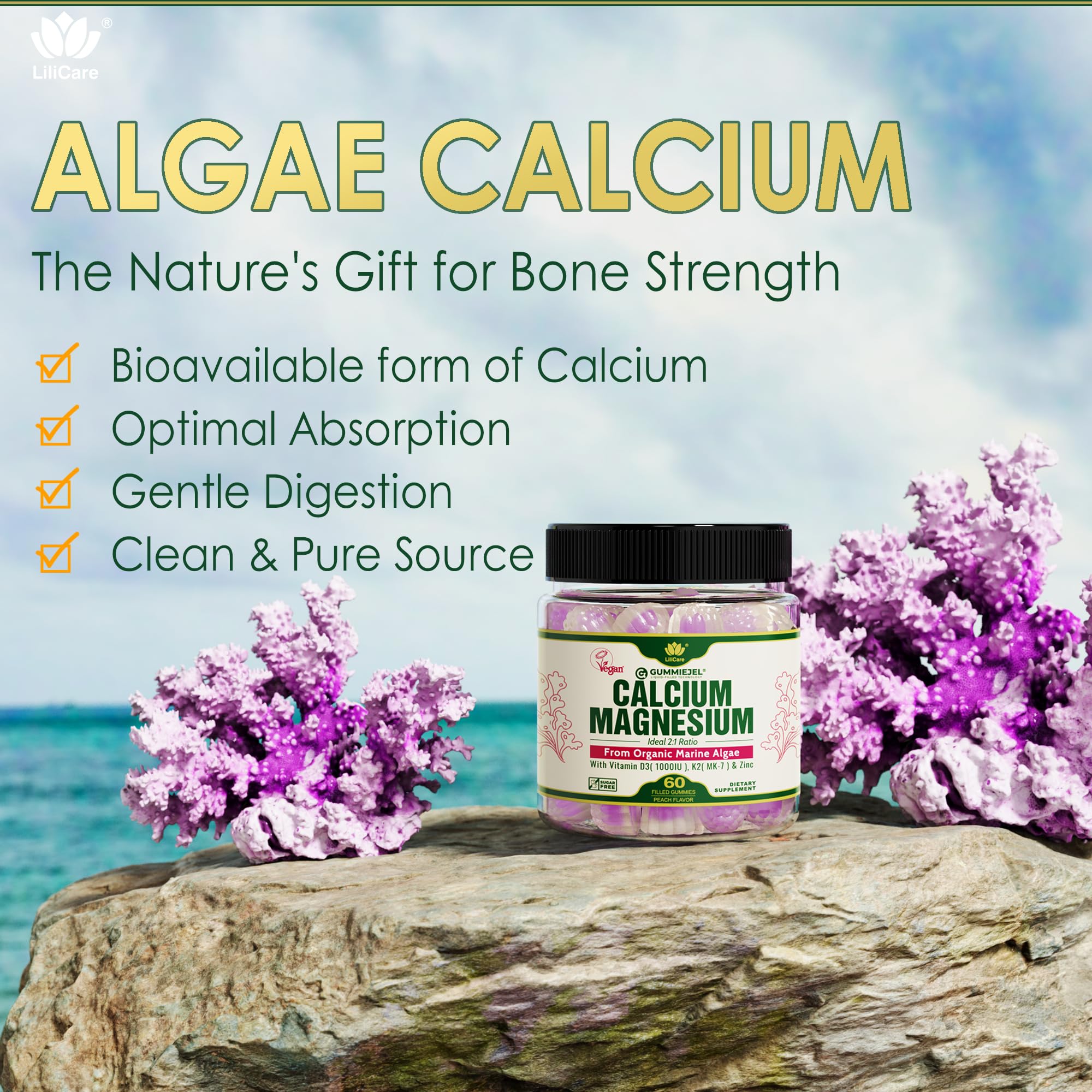 LILICARE etiqueta con lista de ingredientes y certificación vegana visible