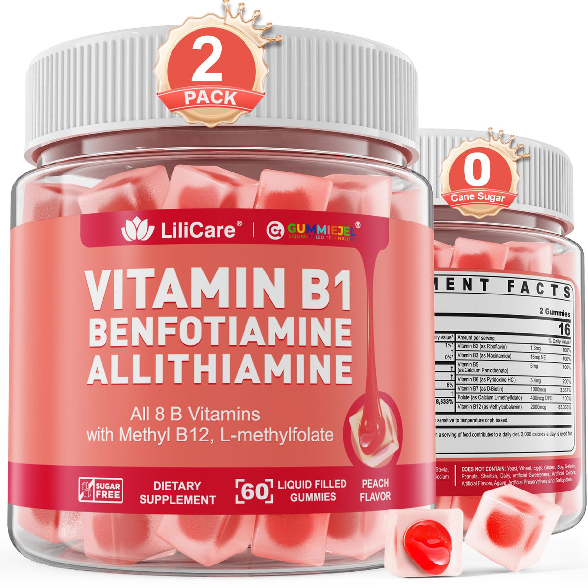 LILICARE frasco delantero mostrando 120 gomitas y beneficios claros