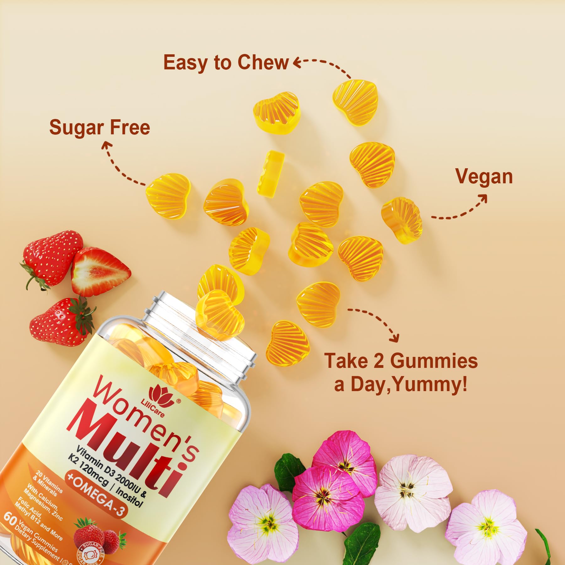 LILICARE ingredientes clave con omega‑3 y origen vegetal para salud cerebral