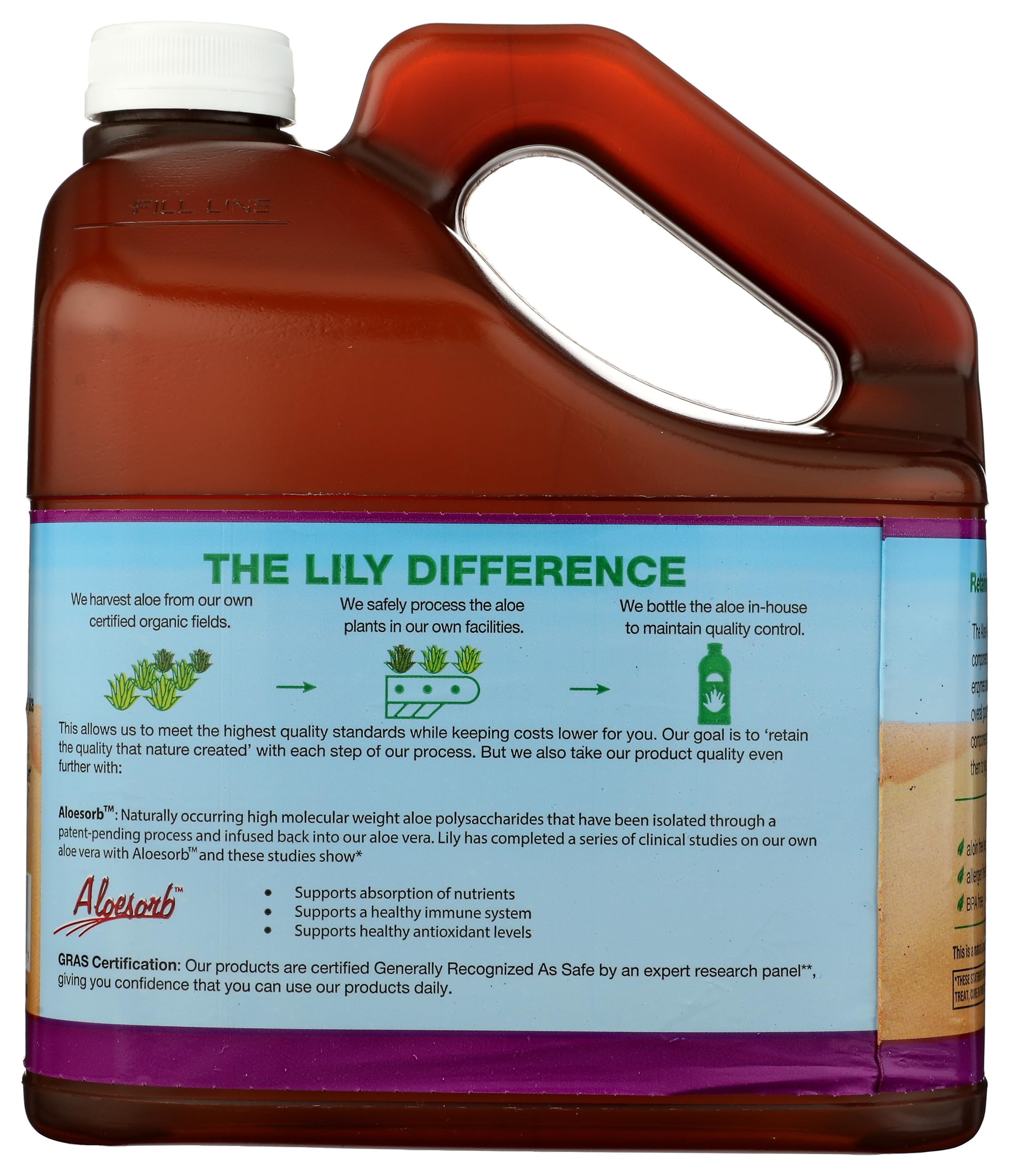 Lily of the Desert textura del jugo de aloe sin pulpa, aspecto natural