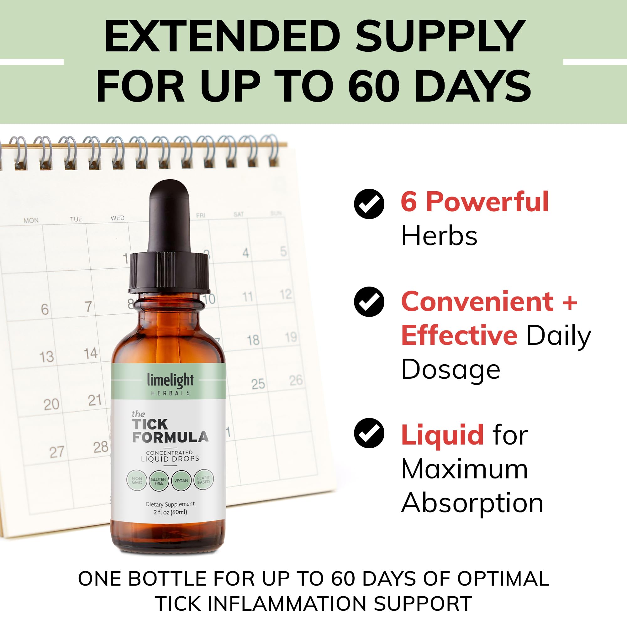 LIMELIGHT HERBALS botella junto a una regla para escala y tamaño práctico