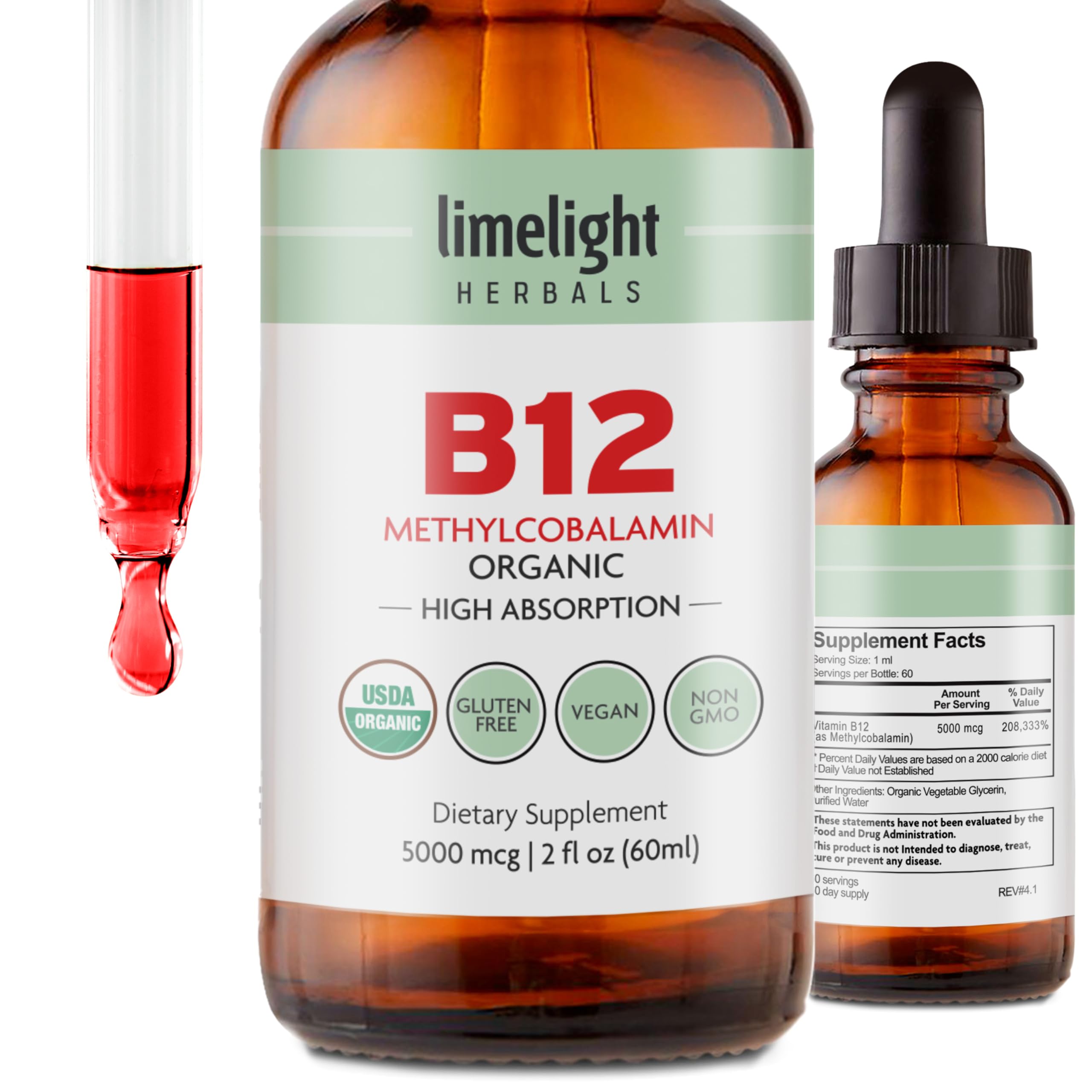 LIMELIGHT HERBALS frasco delante mostrando etiqueta clara y beneficios