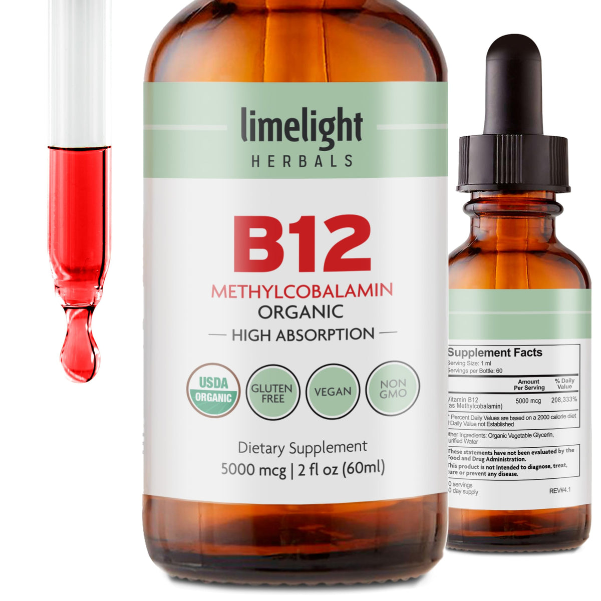LIMELIGHT HERBALS frasco delante mostrando etiqueta clara y beneficios