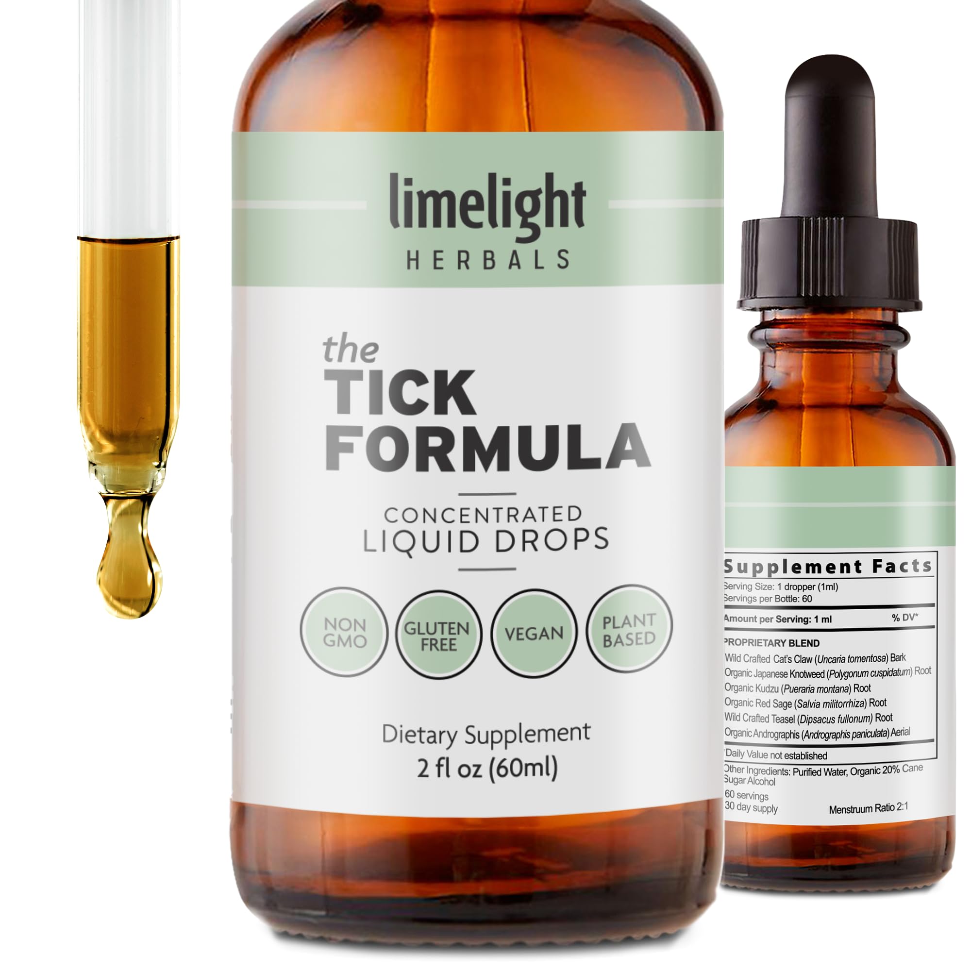 LIMELIGHT HERBALS frente del envase que muestra la presentación y beneficios