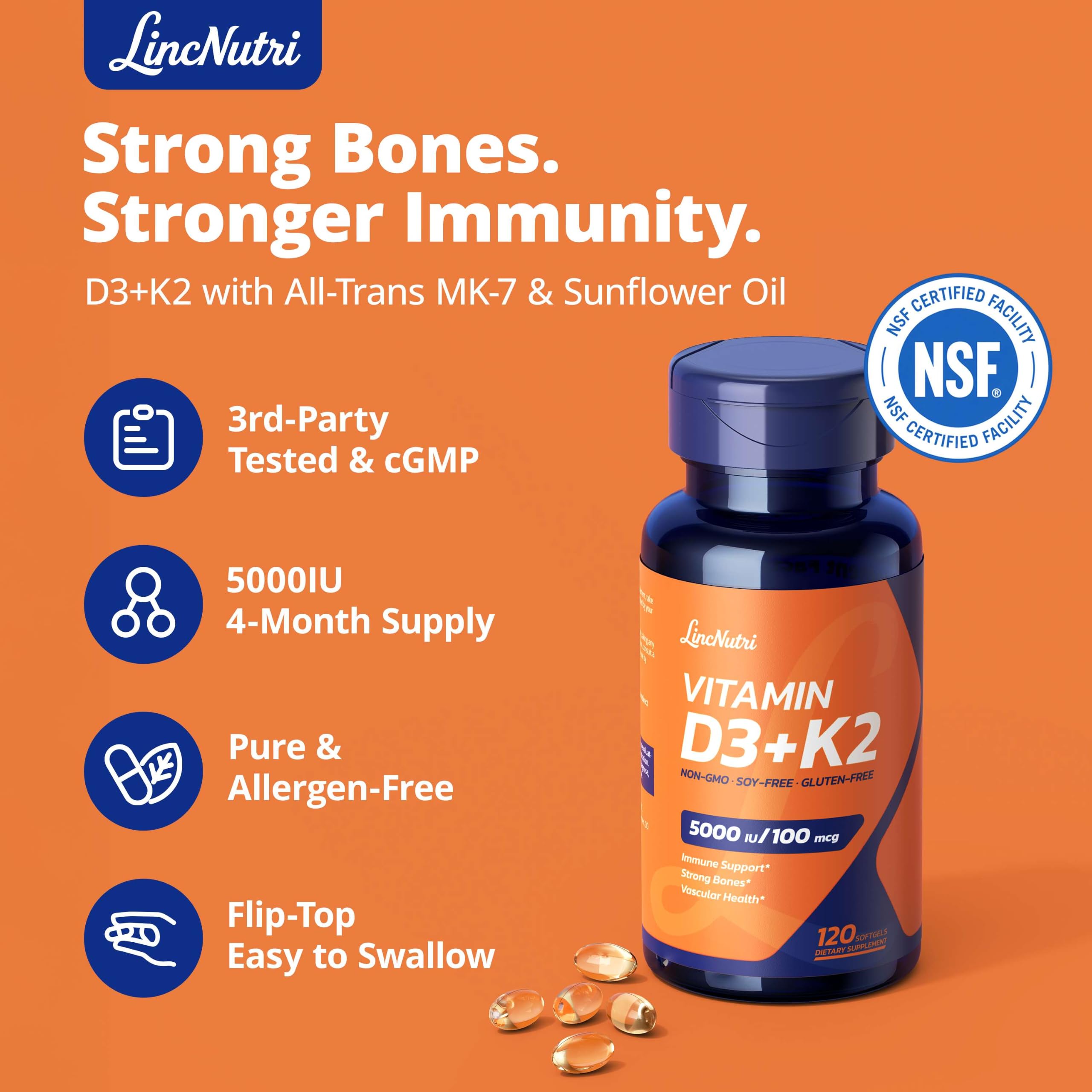 LincNutri caja abierta con softgels visibles para inventario fácil