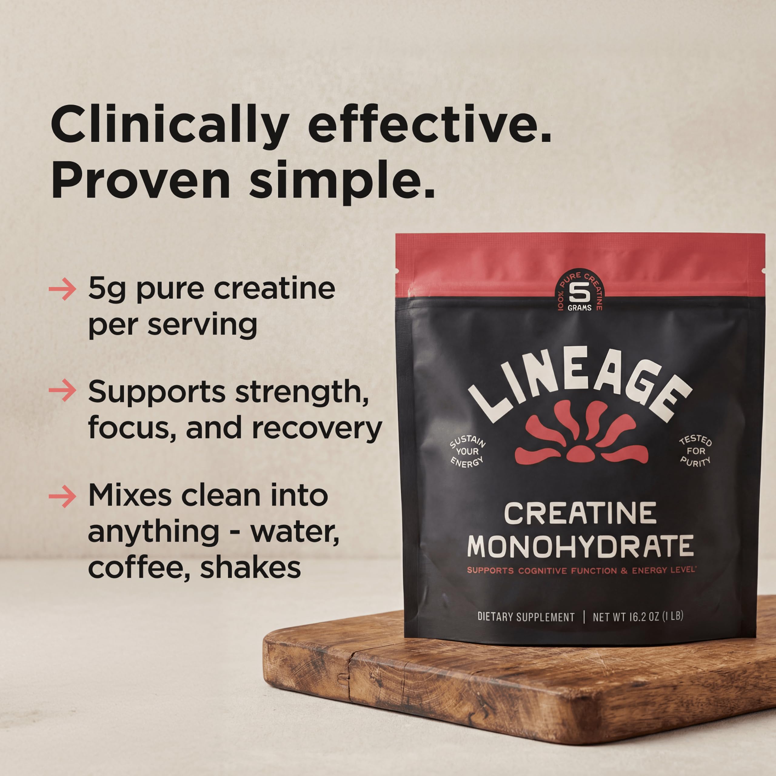 Lineage Provisions bote abierto vista superior mostrando el polvo micronizado