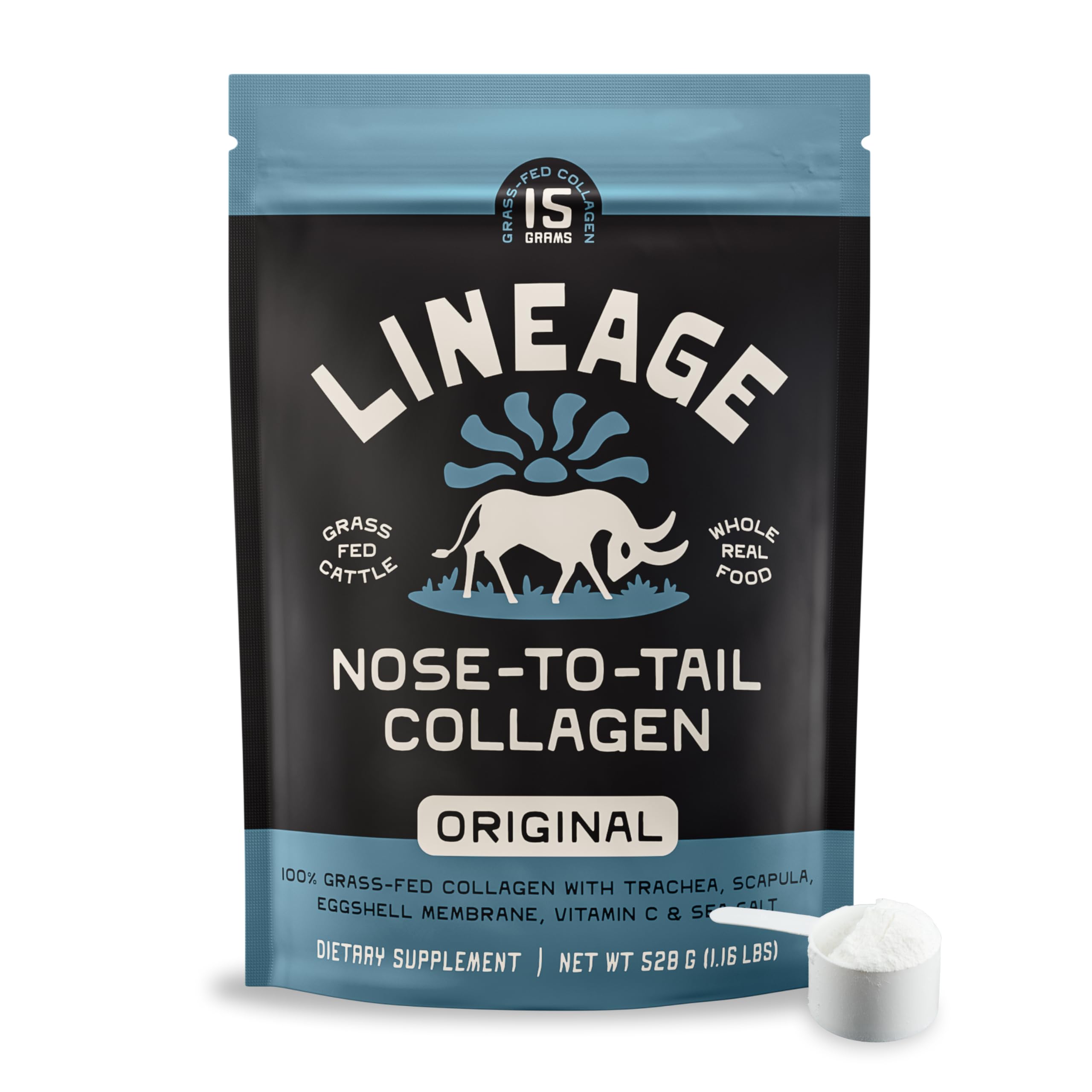 Lineage Provisions frente del envase mostrando formato y beneficios de pureza