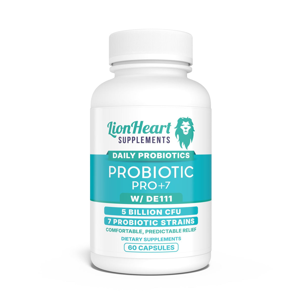 LionHeart Pro+7 frontal del envase mostrando beneficio digestivo