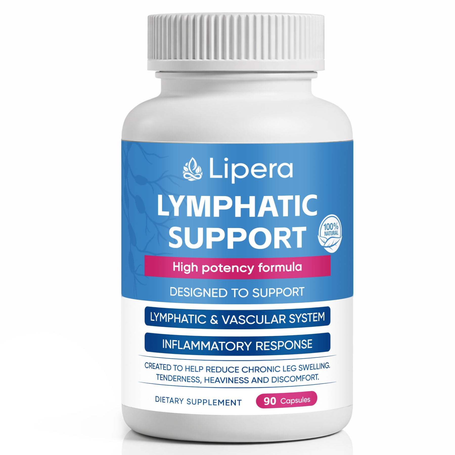 LIPERA LYMPHATIC frasco frontal mostrando el envase y beneficios