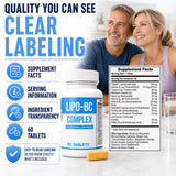 ES Global Brands lipo-bc botella abierta mostrando tabletas listas para uso diario