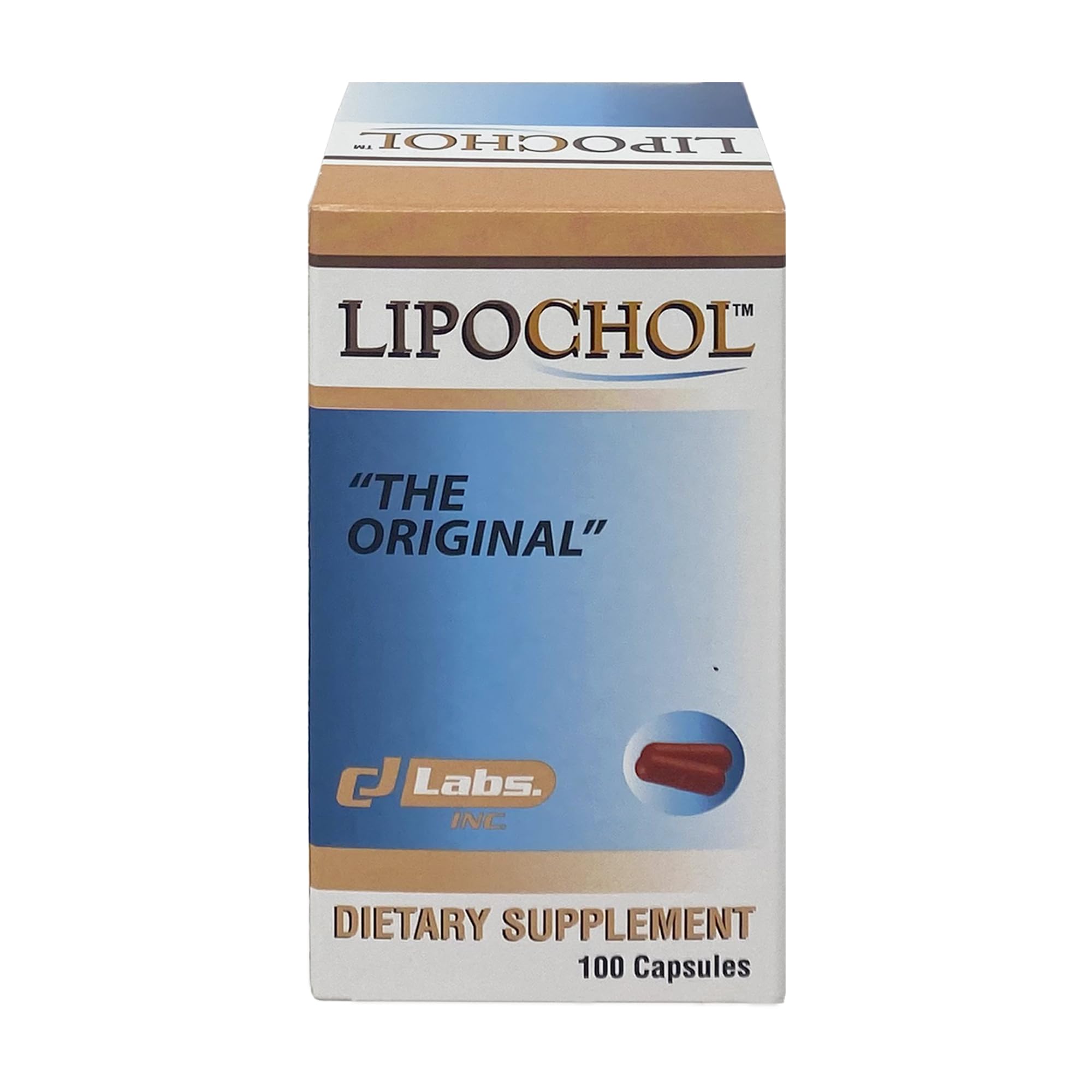lipochol cápsula en primer plano detalle de textura y facilidad de ingestión