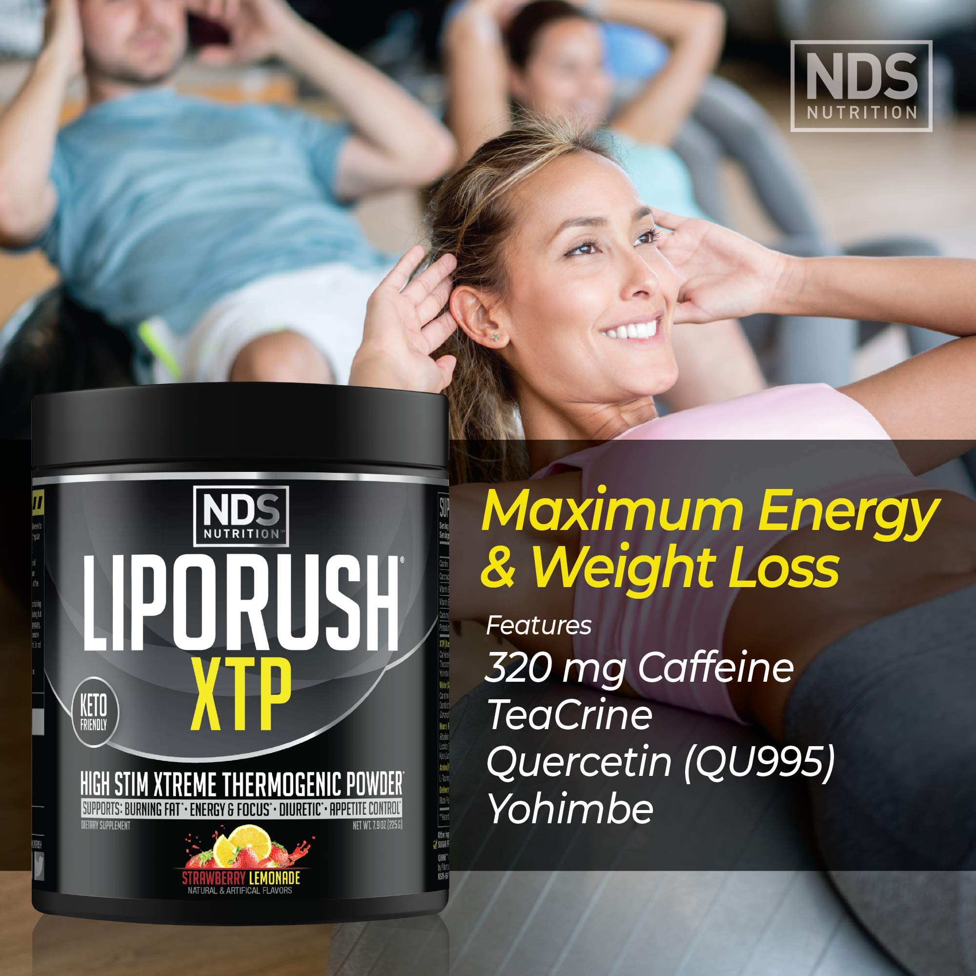 LIPORUSH vaso preparado sabor fresa limonada, ofrece hidratación energética