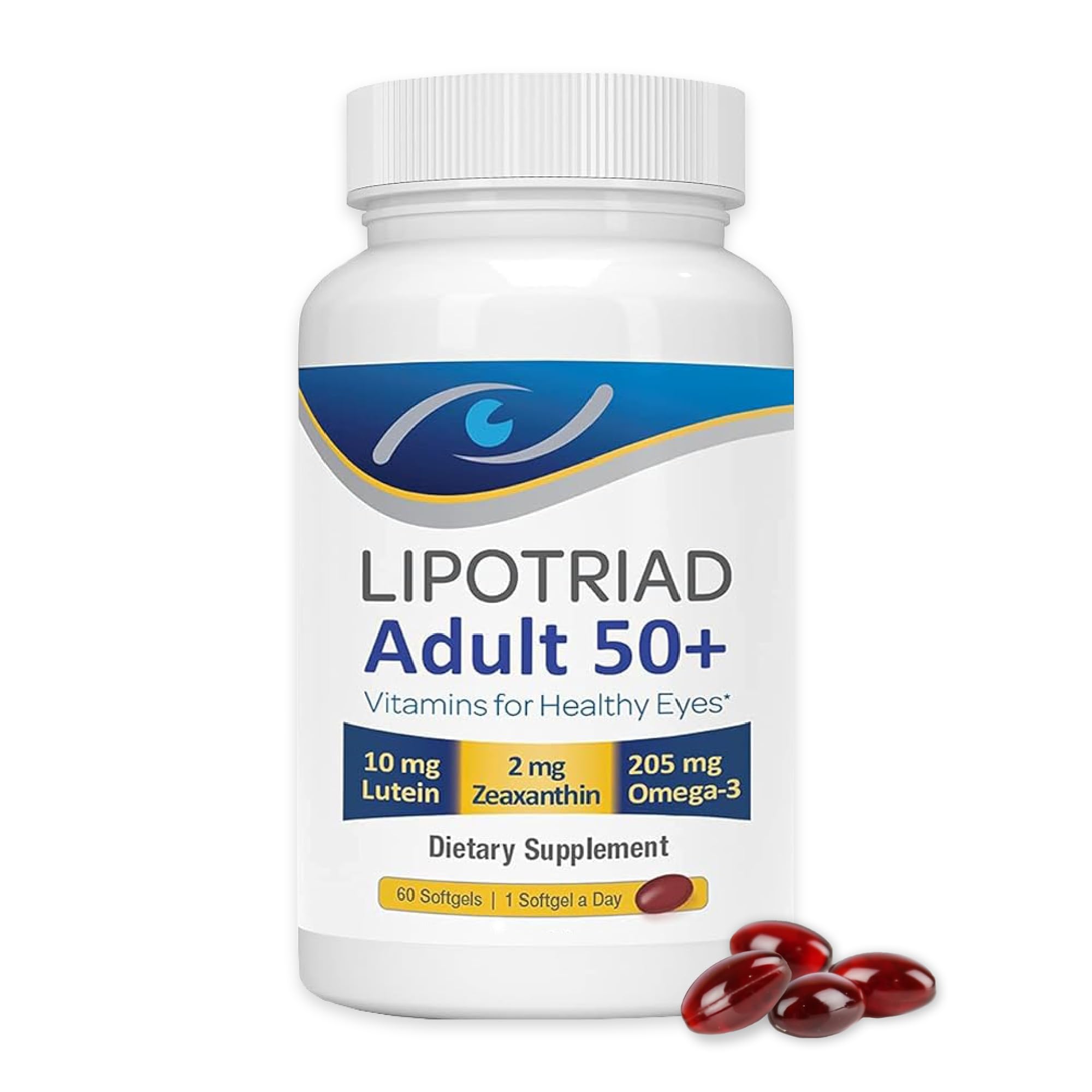 Lipotriad vista frontal del paquete mostrando 60 softgels y beneficios del producto